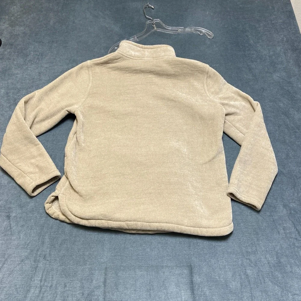 32 Degrees Heat Jacket Mens Medium Beige Sherpa Lined Side Slit Warm Quarter Zip